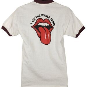 Hot Lips T Shirt Vintage 80s I Ate The Whole Thing Brownie Made In USA Mens